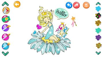 Princess Coloring Book Glitter الملصق