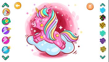 Glitter Unicorn Coloring Book الملصق