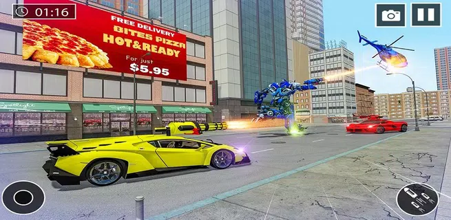 ロボットパトカーがロボット戦争ゲームに変身日本のー