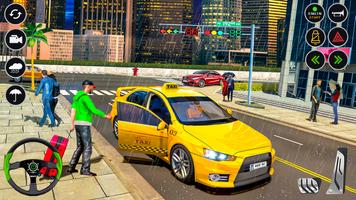 US Taxi Driving Game कार गेम पोस्टर