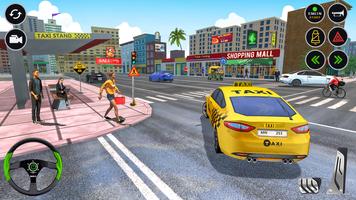 US Taxi Driving Game कार गेम स्क्रीनशॉट 2