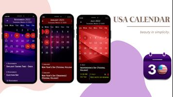 US Calendar 2024 with Holidays poster