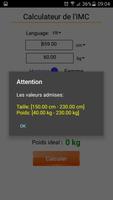 Calculateur avancé de l'IMC capture d'écran 2