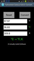 Fahrenheit Celsius Kelvin Temperature Converter capture d'écran 1