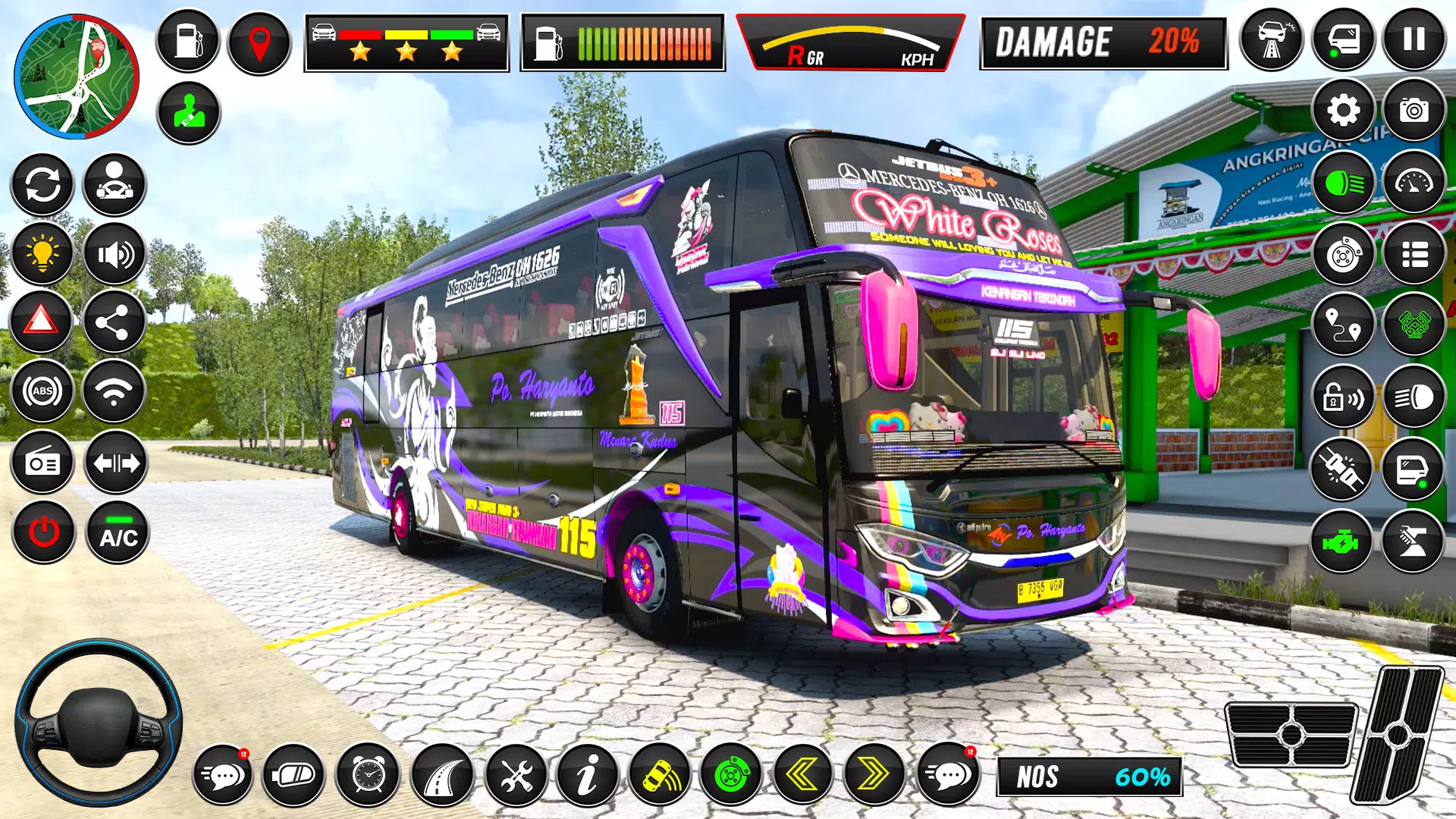 Simulador de estacionamento de condução de ônibus versão móvel