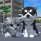 Cute Pocket Cat And Puppy 3D आइकन