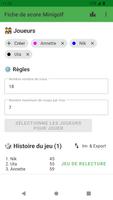 Carte de score Mini Golf Affiche
