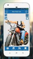 Man Moto Photo Suit Affiche