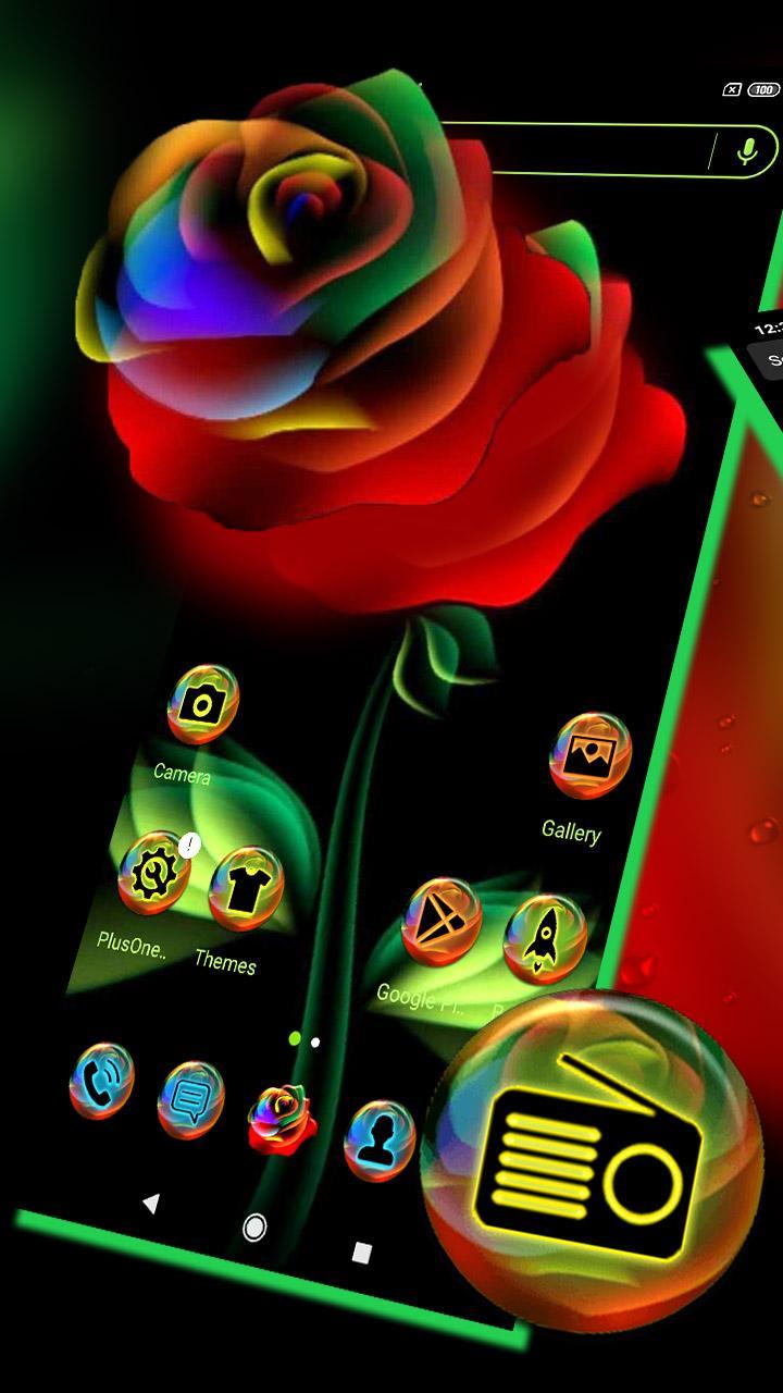 Neon Rose Launcher Theme For Android Apk Download - neon rose roblox