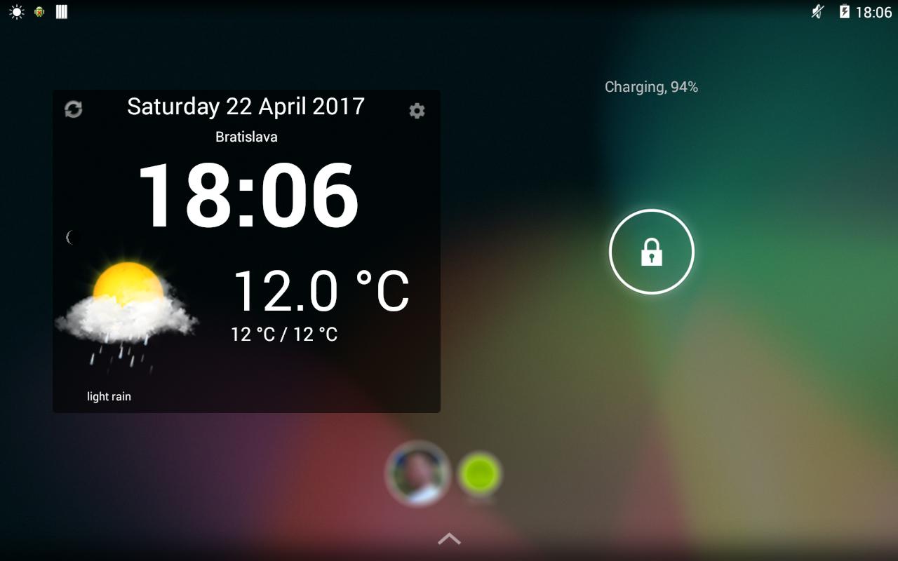 Экран с часами и погодой