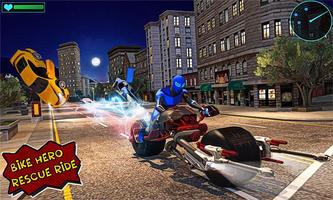 Light Bike Superhero City Rescue Moto Bike Games capture d'écran 3