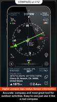 Digital Compas, Gps Status, Sensor information Cartaz