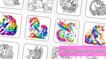 Unicorn Glitter Coloring Pages ảnh chụp màn hình 1