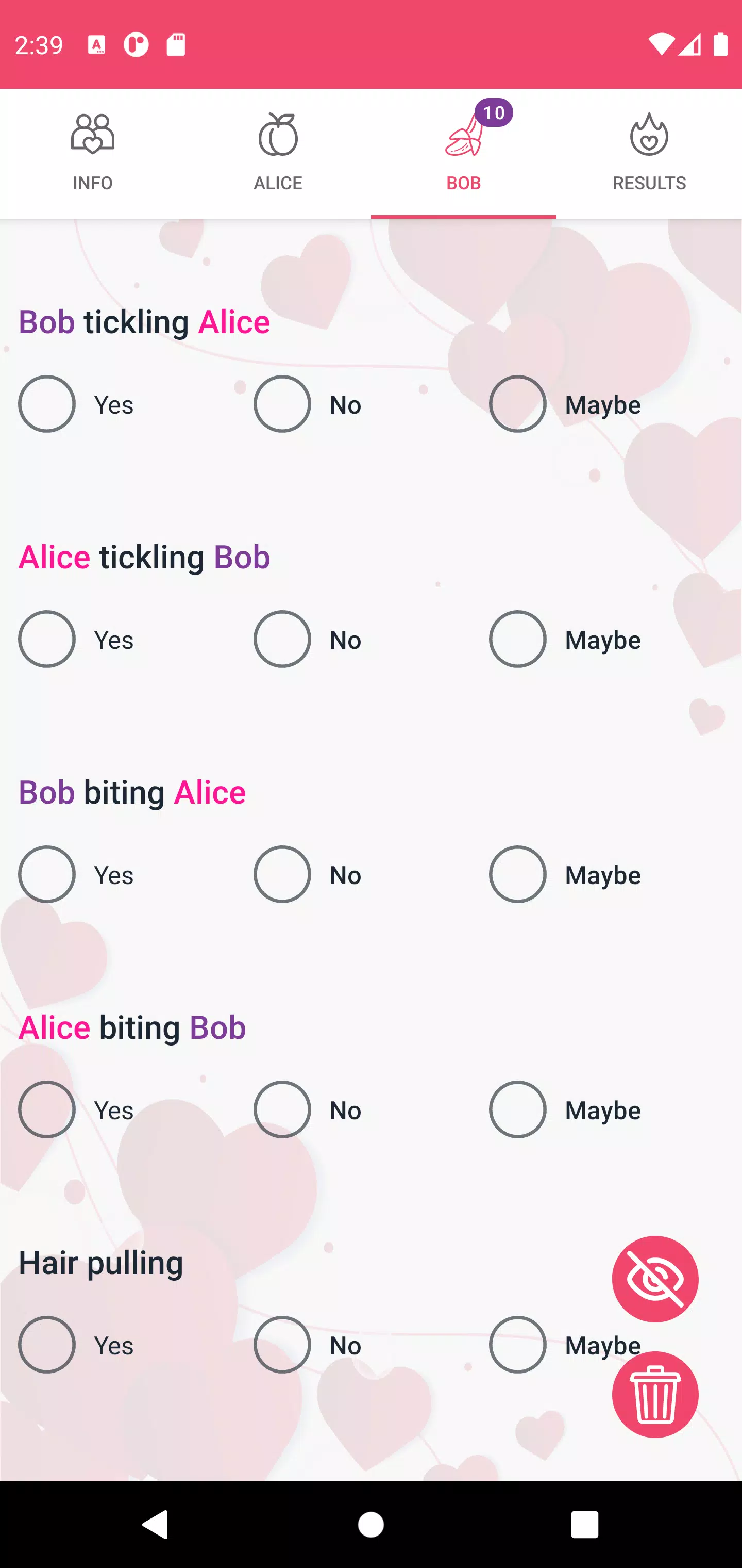 Yes List Yes No Maybe List