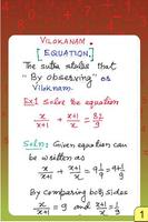 Poster Vedic Maths - Equation - Vilok