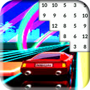 RetroWave Color by Number: Racing Car Pixel Art aplikacja