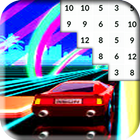 RetroWave Color by Number: Racing Car Pixel Art icône