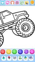Monster Truck & Cars Coloring Affiche
