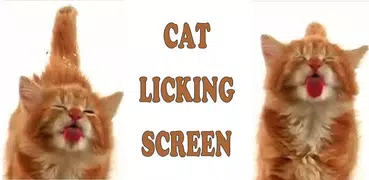 Cat Licking Screen