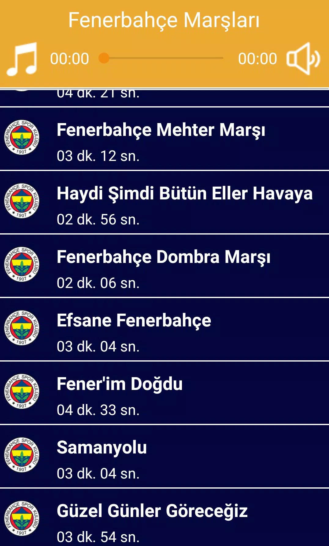 Android İndirme için Fenerbahçe Marşları Dinle APK