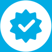 Verifizieren: Blaues Tick Sie