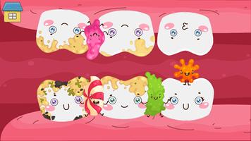 Funny Teeth kid dentist care! الملصق