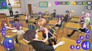 High School Love Sim Life Game plakat