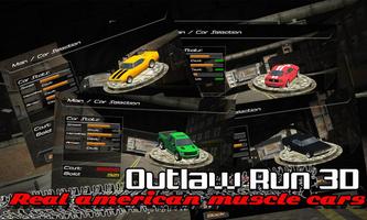 Outlaw run 3D - Racing Cars capture d'écran 3