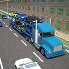 3D汽车运输拖车的卡车 图标