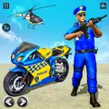 US Police Bike Gangster Chase Crime Shooting Game