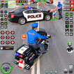 police voiture au volant ville