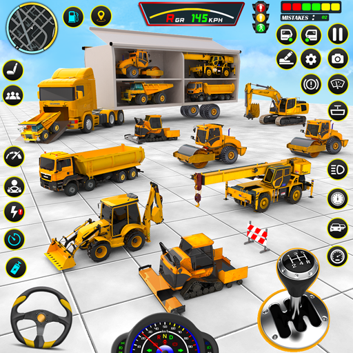 工程车辆卡车运输游戏：城市建设模拟器