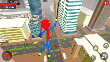Flying Stickman Spider Rope Su Cartaz