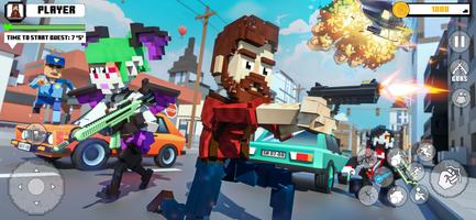 Blocky Dude Gangster Crime Sim syot layar 1