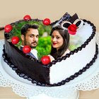 Name photo birthday cake frame icon
