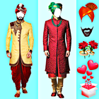 Men sherwani suit photo editor ícone