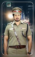 Men police suit photo editor-poster