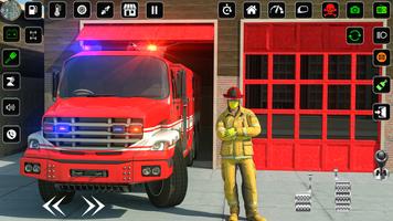 消防士消防車シミュレーターオフラインゲーム ポスター