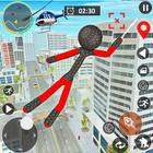 ikon Stickman Rope Superhero Flying