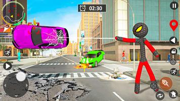 Stickman Rope Superhero Flying imagem de tela 1