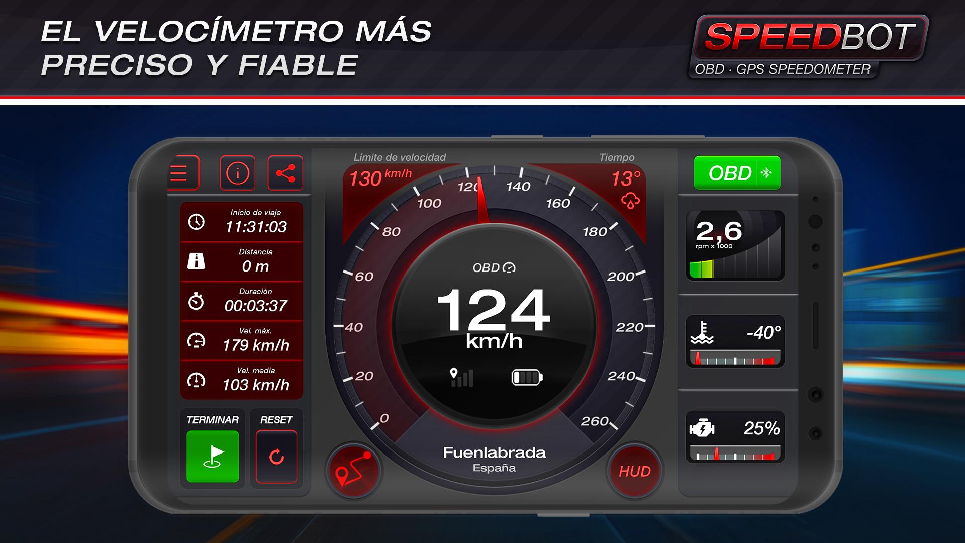 Tải Xuống Apk Speedbot. Velocímetro Gps/Obd2 Cho Android
