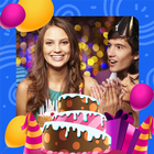 Happy birthday video with phot icon