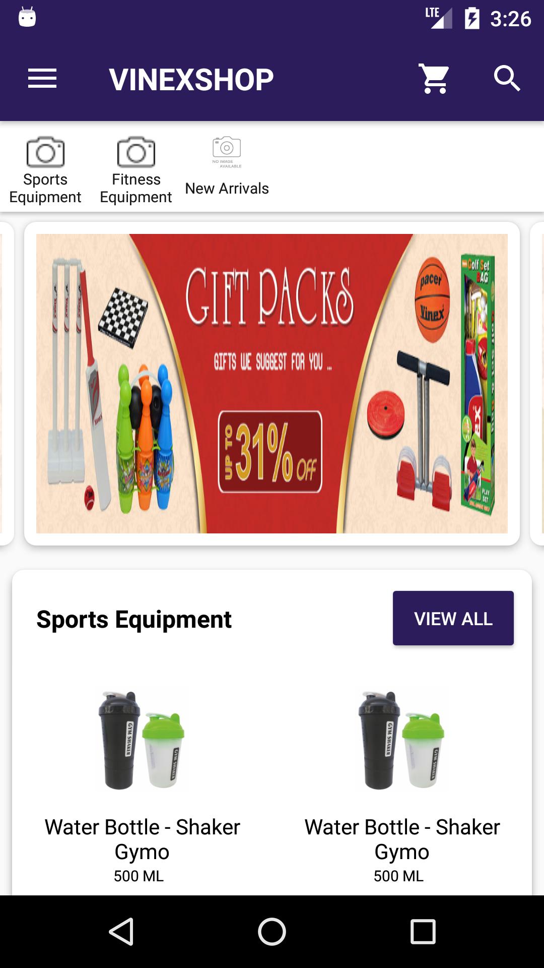 VINEXSHOP: Online Sports Shop Mobile App pour Android - Téléchargez