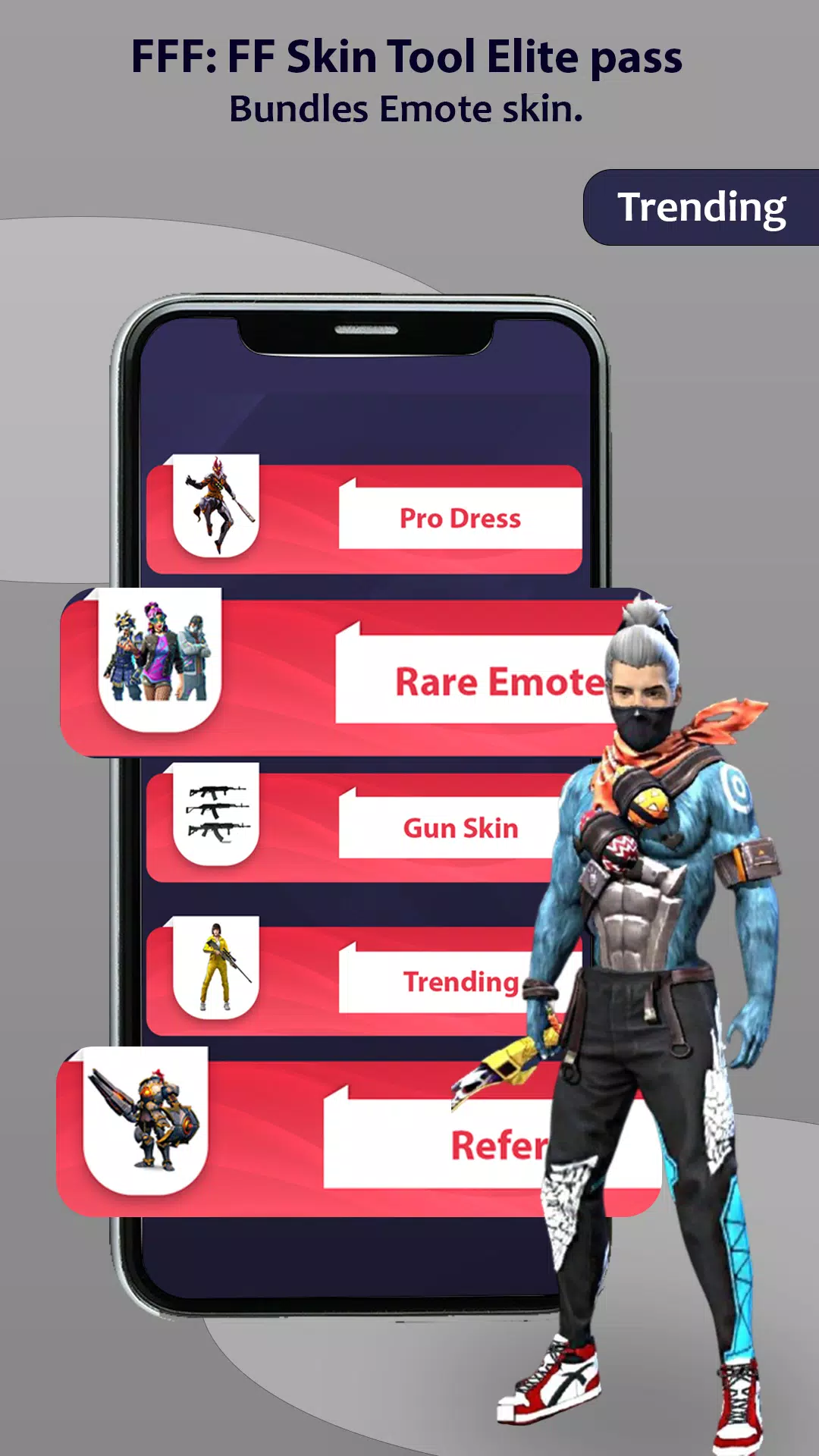 FFF FF Skin Tool Emote Bundle APK for Android - Download