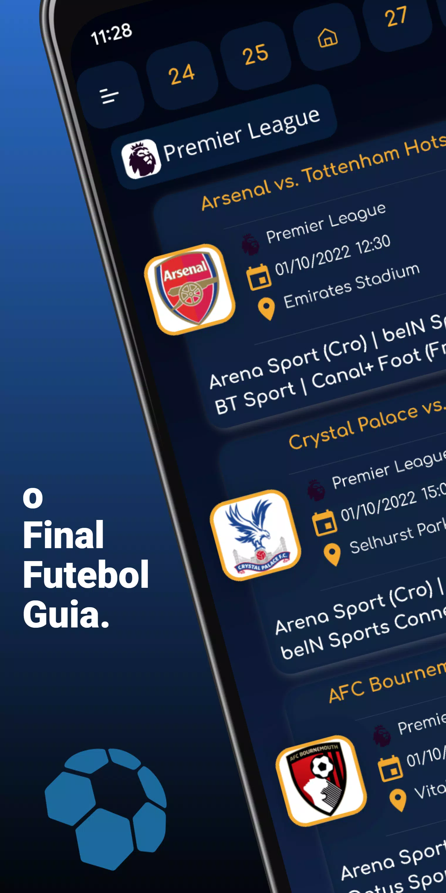 Futebol na TV - Guia de jogos de Futebol - Download do APK para Android