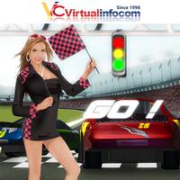 سباق السيارات 3D الملصق