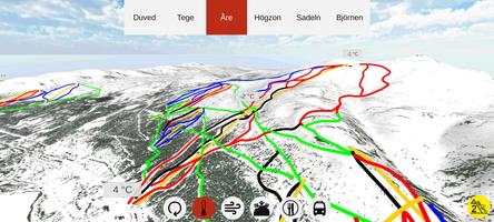 Åre 3D Pistkarta Affiche