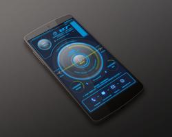 Futuristic Zooper Widget Skin تصوير الشاشة 1
