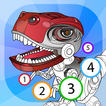 Robot Dino tô màu theo số