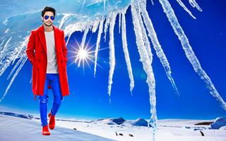 Frozen cave photo editor frame Cartaz